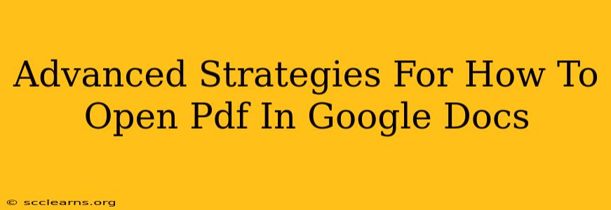 Advanced Strategies For How To Open Pdf In Google Docs