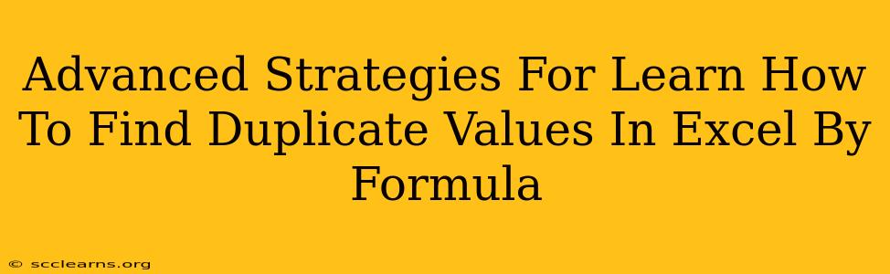 Advanced Strategies For Learn How To Find Duplicate Values In Excel By Formula