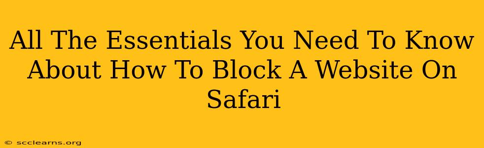 All The Essentials You Need To Know About How To Block A Website On Safari