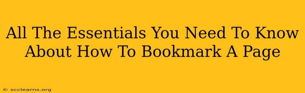 All The Essentials You Need To Know About How To Bookmark A Page