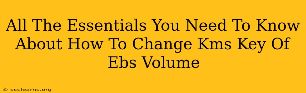 All The Essentials You Need To Know About How To Change Kms Key Of Ebs Volume