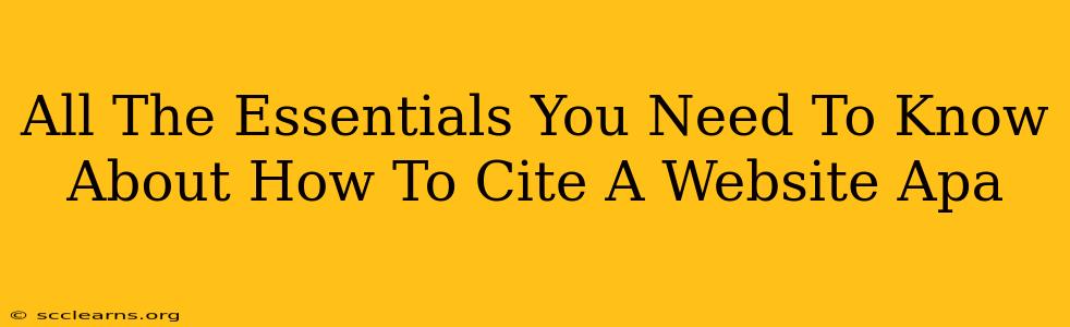 All The Essentials You Need To Know About How To Cite A Website Apa