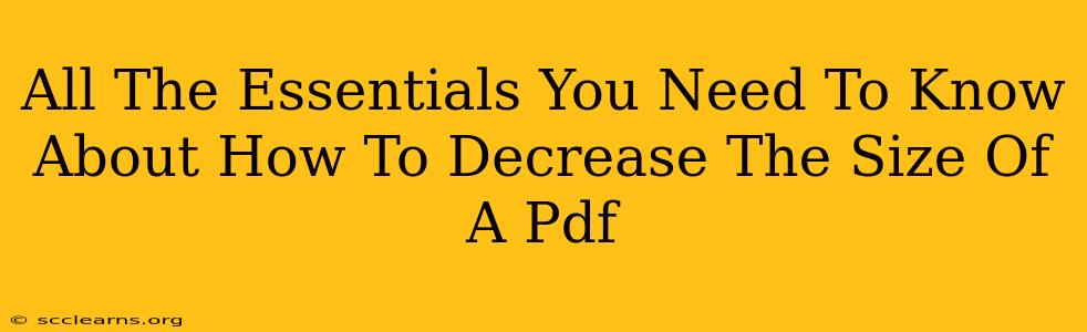 All The Essentials You Need To Know About How To Decrease The Size Of A Pdf