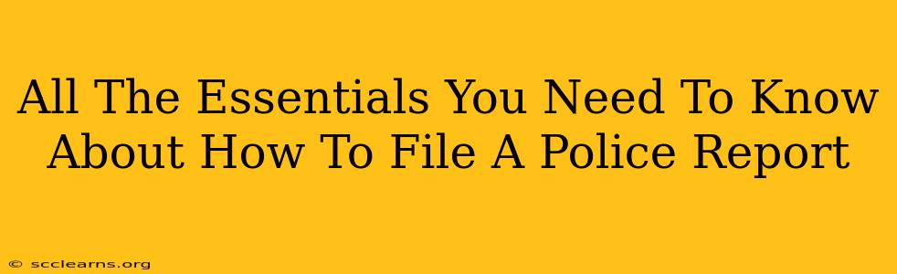 All The Essentials You Need To Know About How To File A Police Report