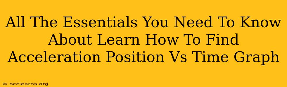 All The Essentials You Need To Know About Learn How To Find Acceleration Position Vs Time Graph