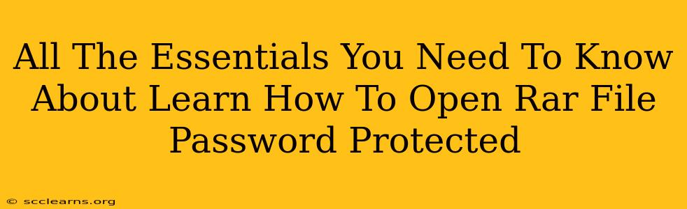 All The Essentials You Need To Know About Learn How To Open Rar File Password Protected