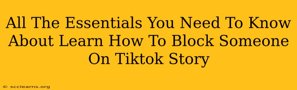 All The Essentials You Need To Know About Learn How To Block Someone On Tiktok Story