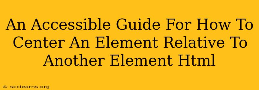 An Accessible Guide For How To Center An Element Relative To Another Element Html