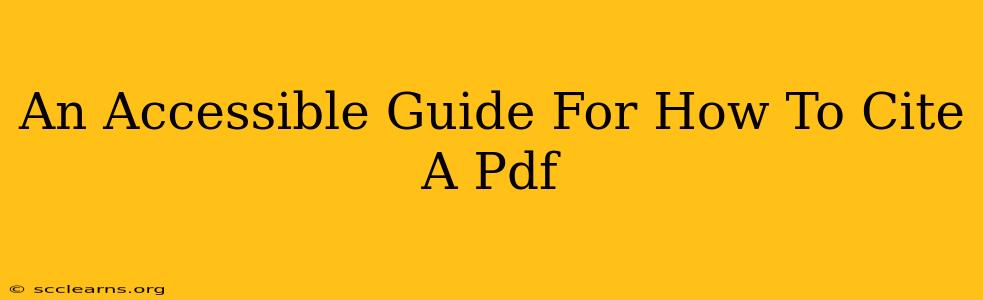 An Accessible Guide For How To Cite A Pdf