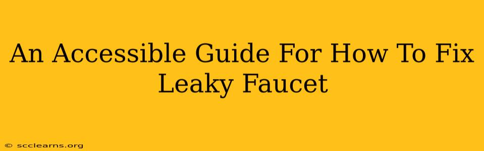 An Accessible Guide For How To Fix Leaky Faucet