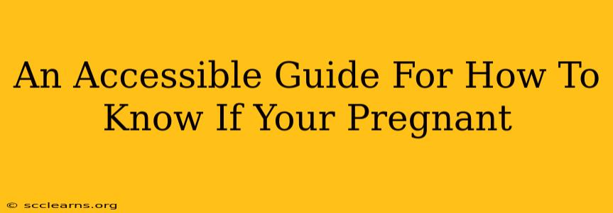 An Accessible Guide For How To Know If Your Pregnant