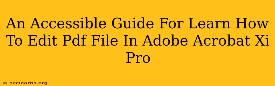 An Accessible Guide For Learn How To Edit Pdf File In Adobe Acrobat Xi Pro