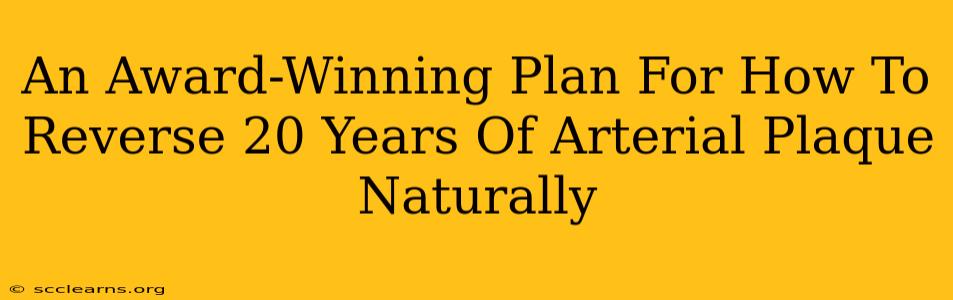 An Award-Winning Plan For How To Reverse 20 Years Of Arterial Plaque Naturally