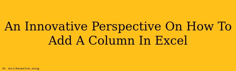 An Innovative Perspective On How To Add A Column In Excel