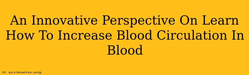 An Innovative Perspective On Learn How To Increase Blood Circulation In Blood