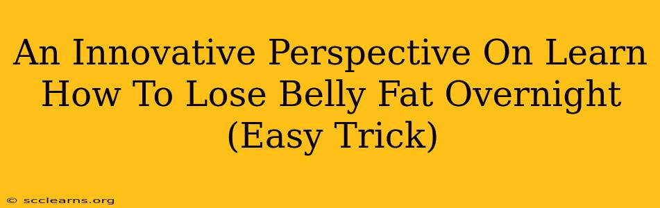 An Innovative Perspective On Learn How To Lose Belly Fat Overnight (Easy Trick)