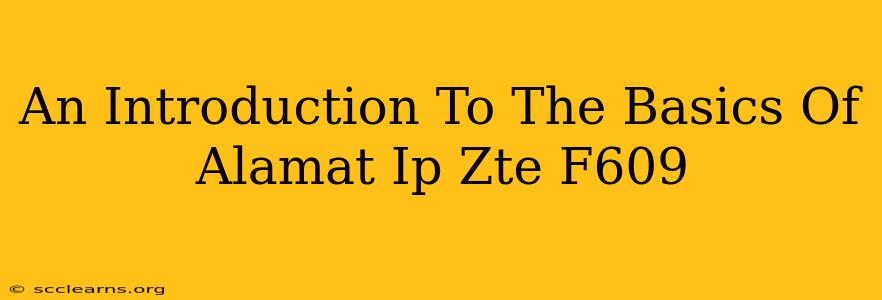 An Introduction To The Basics Of Alamat Ip Zte F609