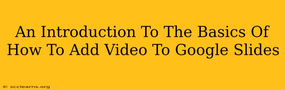 An Introduction To The Basics Of How To Add Video To Google Slides