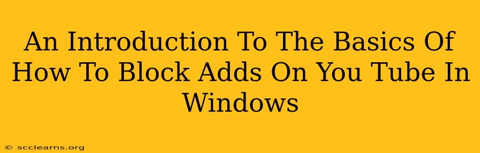 An Introduction To The Basics Of How To Block Adds On You Tube In Windows