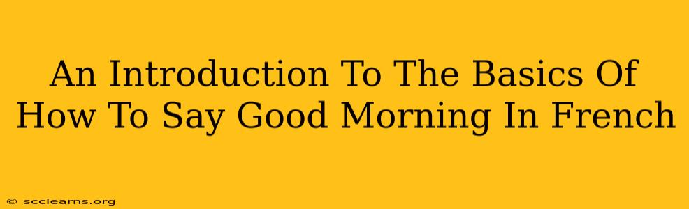 An Introduction To The Basics Of How To Say Good Morning In French