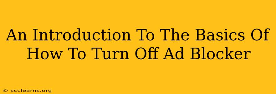 An Introduction To The Basics Of How To Turn Off Ad Blocker