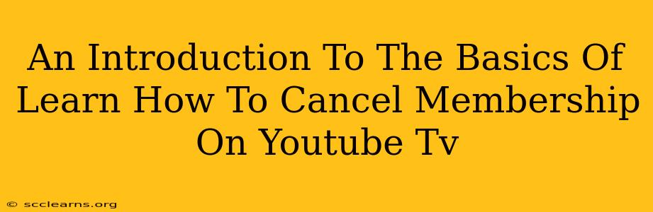 An Introduction To The Basics Of Learn How To Cancel Membership On Youtube Tv