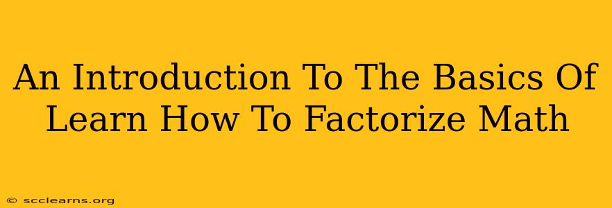 An Introduction To The Basics Of Learn How To Factorize Math