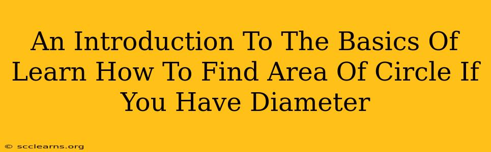 An Introduction To The Basics Of Learn How To Find Area Of Circle If You Have Diameter