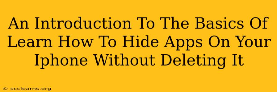 An Introduction To The Basics Of Learn How To Hide Apps On Your Iphone Without Deleting It