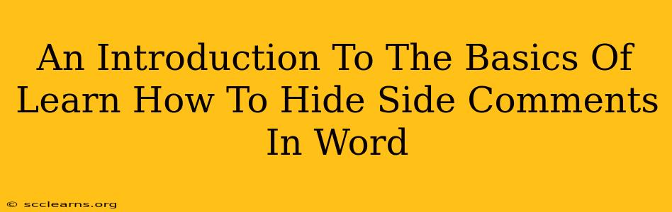 An Introduction To The Basics Of Learn How To Hide Side Comments In Word