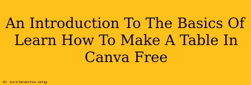 An Introduction To The Basics Of Learn How To Make A Table In Canva Free