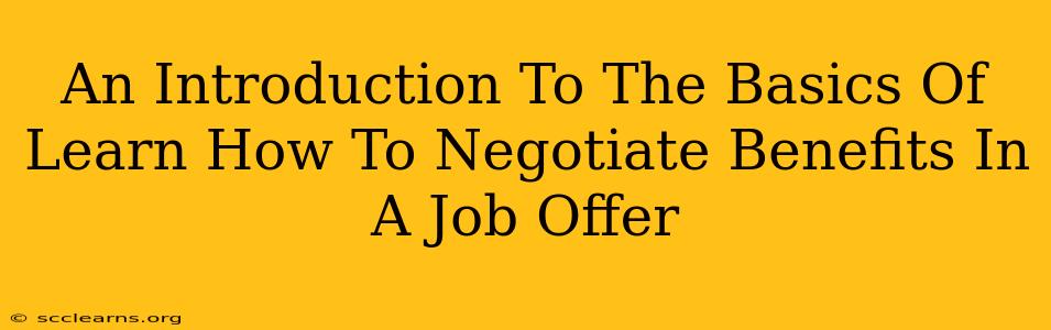 An Introduction To The Basics Of Learn How To Negotiate Benefits In A Job Offer