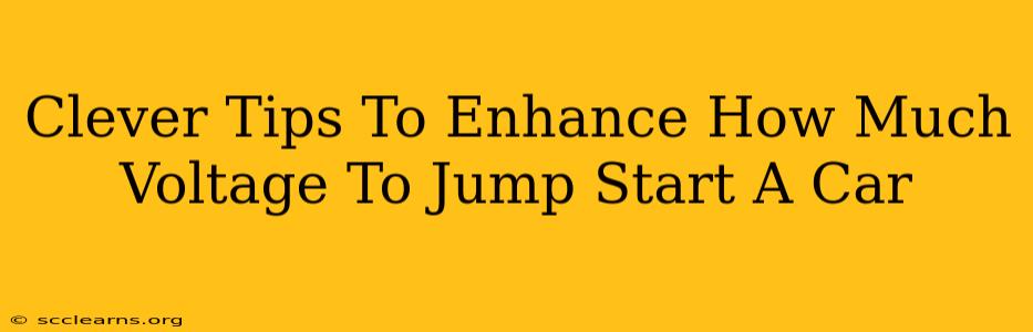 Clever Tips To Enhance How Much Voltage To Jump Start A Car