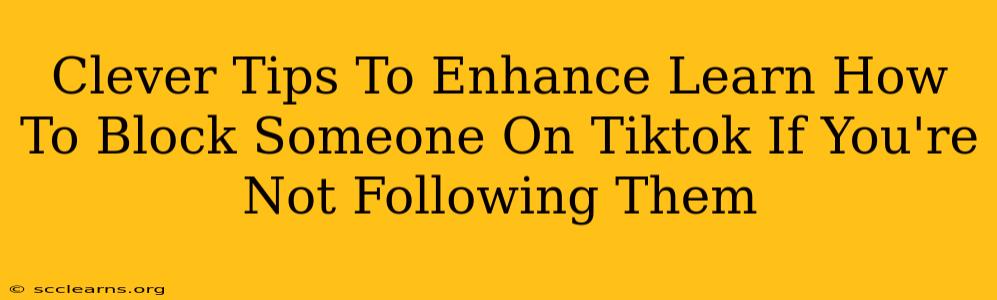 Clever Tips To Enhance Learn How To Block Someone On Tiktok If You're Not Following Them