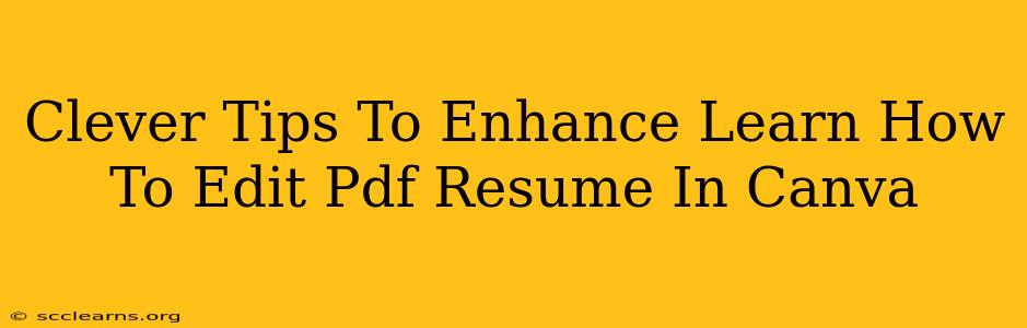 Clever Tips To Enhance Learn How To Edit Pdf Resume In Canva