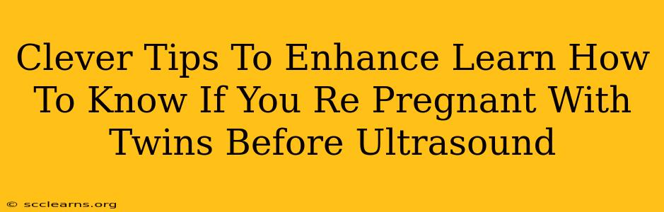 Clever Tips To Enhance Learn How To Know If You Re Pregnant With Twins Before Ultrasound