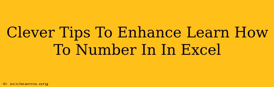 Clever Tips To Enhance Learn How To Number In In Excel