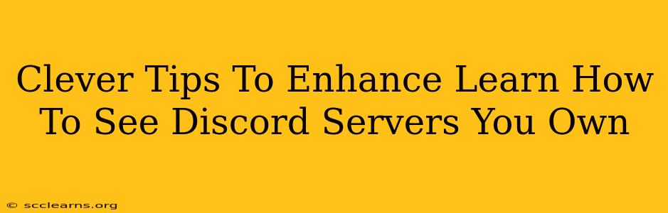 Clever Tips To Enhance Learn How To See Discord Servers You Own