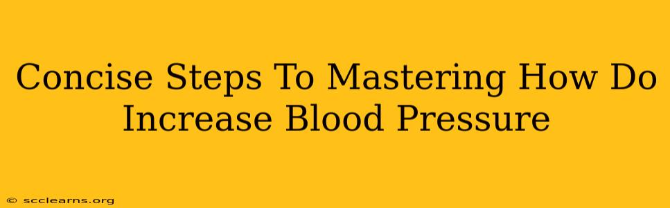 Concise Steps To Mastering How Do Increase Blood Pressure