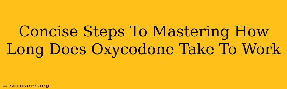 Concise Steps To Mastering How Long Does Oxycodone Take To Work