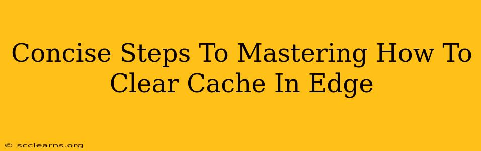 Concise Steps To Mastering How To Clear Cache In Edge