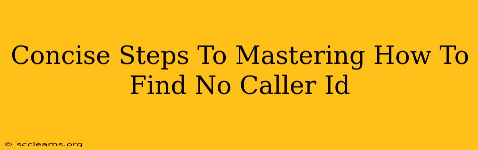 Concise Steps To Mastering How To Find No Caller Id