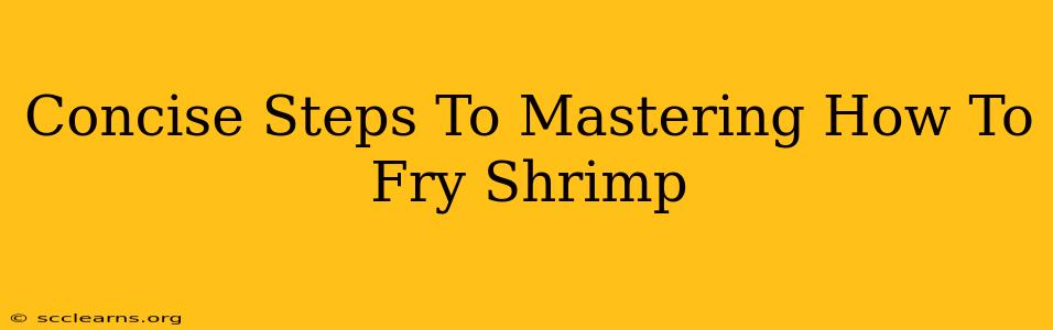 Concise Steps To Mastering How To Fry Shrimp