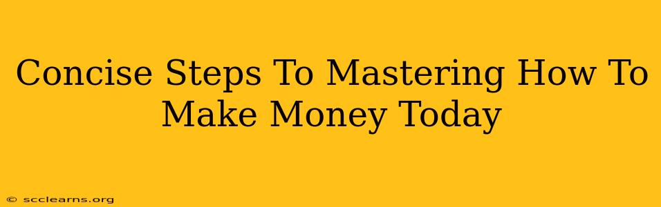 Concise Steps To Mastering How To Make Money Today