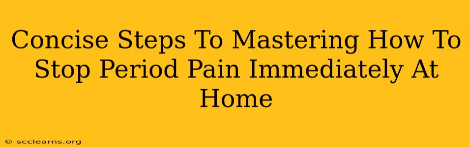 Concise Steps To Mastering How To Stop Period Pain Immediately At Home