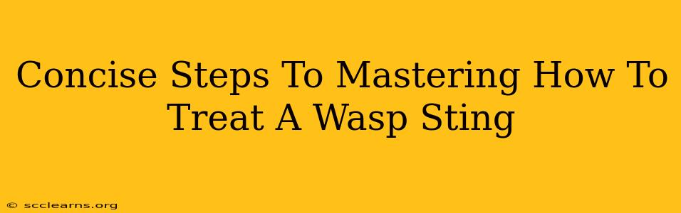 Concise Steps To Mastering How To Treat A Wasp Sting