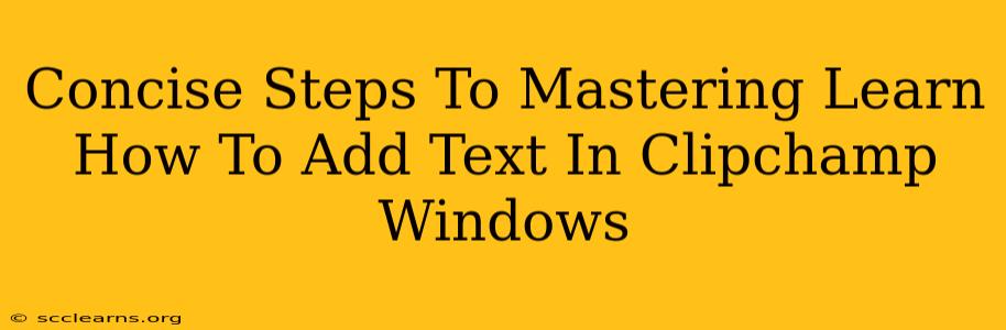 Concise Steps To Mastering Learn How To Add Text In Clipchamp Windows