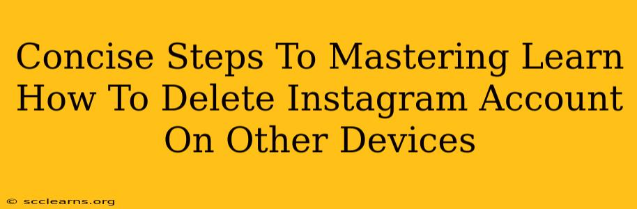 Concise Steps To Mastering Learn How To Delete Instagram Account On Other Devices