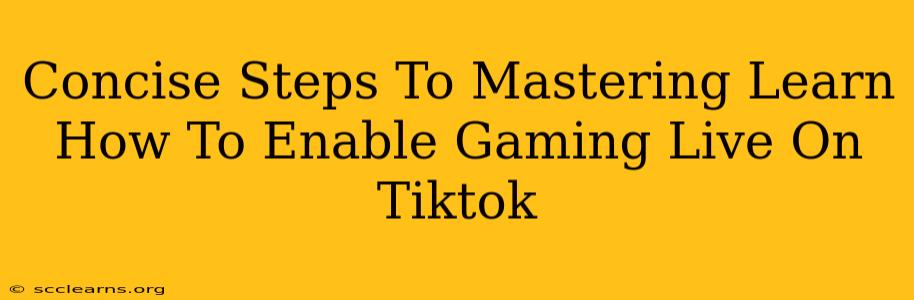 Concise Steps To Mastering Learn How To Enable Gaming Live On Tiktok