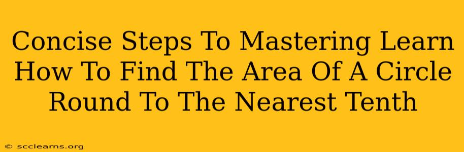 Concise Steps To Mastering Learn How To Find The Area Of A Circle Round To The Nearest Tenth